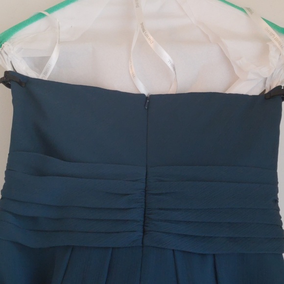 David's bridal teal strapless bridesmaid dress - Picture 3 of 4